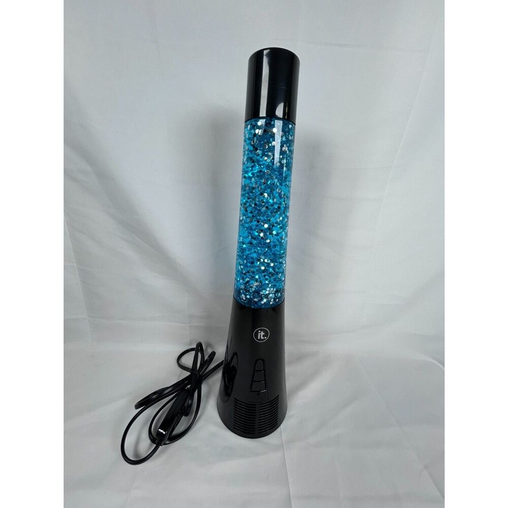 IT Glitter Lamp Bluetooth Speaker Lights Up Switch Blue Black Light 2-piece